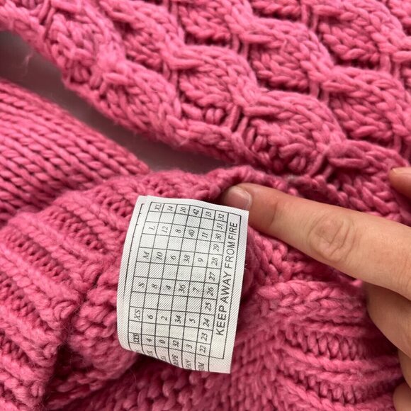 One teaspoon rider roll neck women sweater chunky cable knit turtleneck pink - Picture 7 of 9